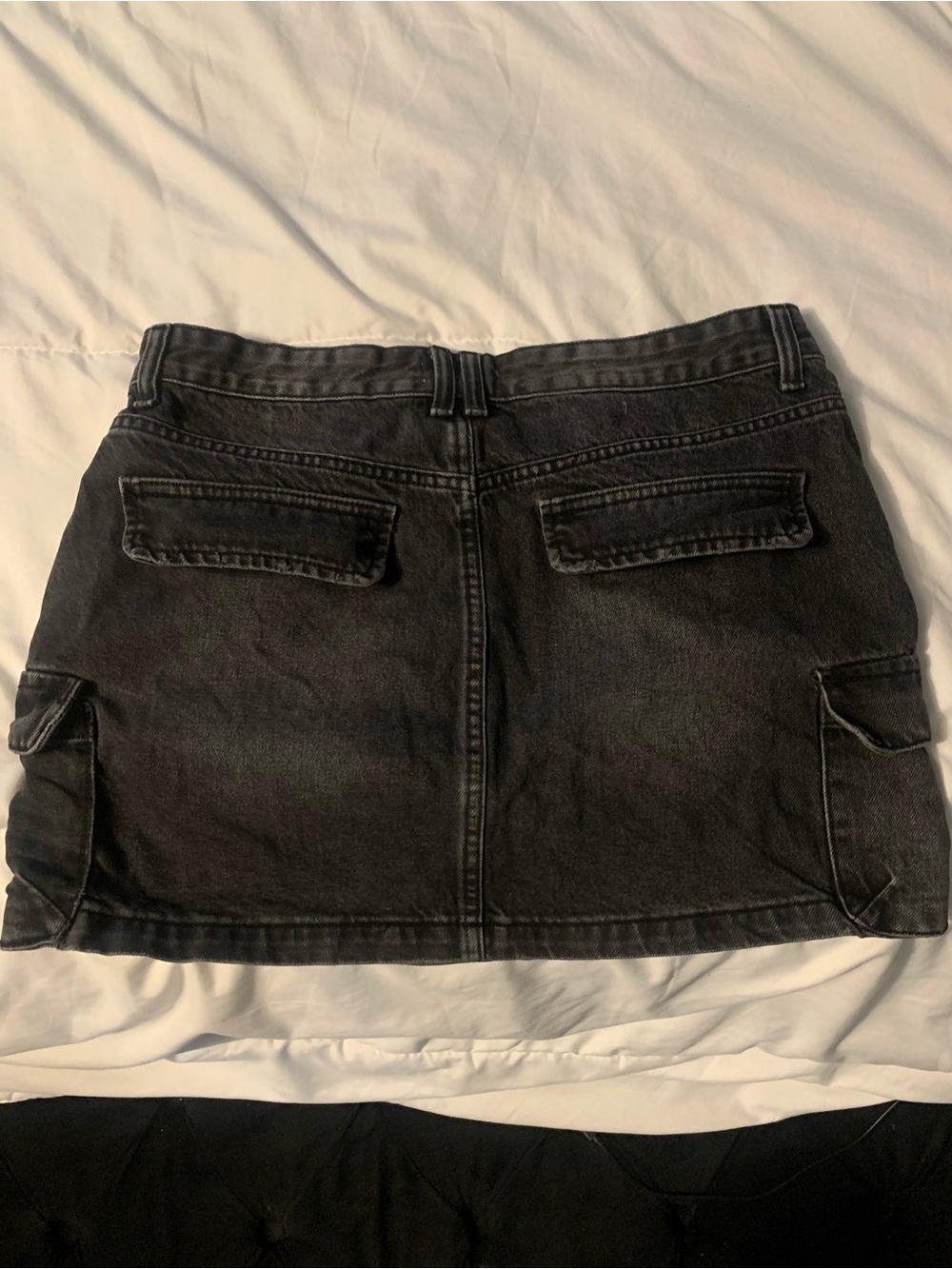 Zara Washed Black Denim Cargo Mini Skirt - Picture 3 of 4